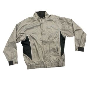 FOOTJOY M gray/black Dry Joy Titleist full snap/zip windbreaker zip pockets